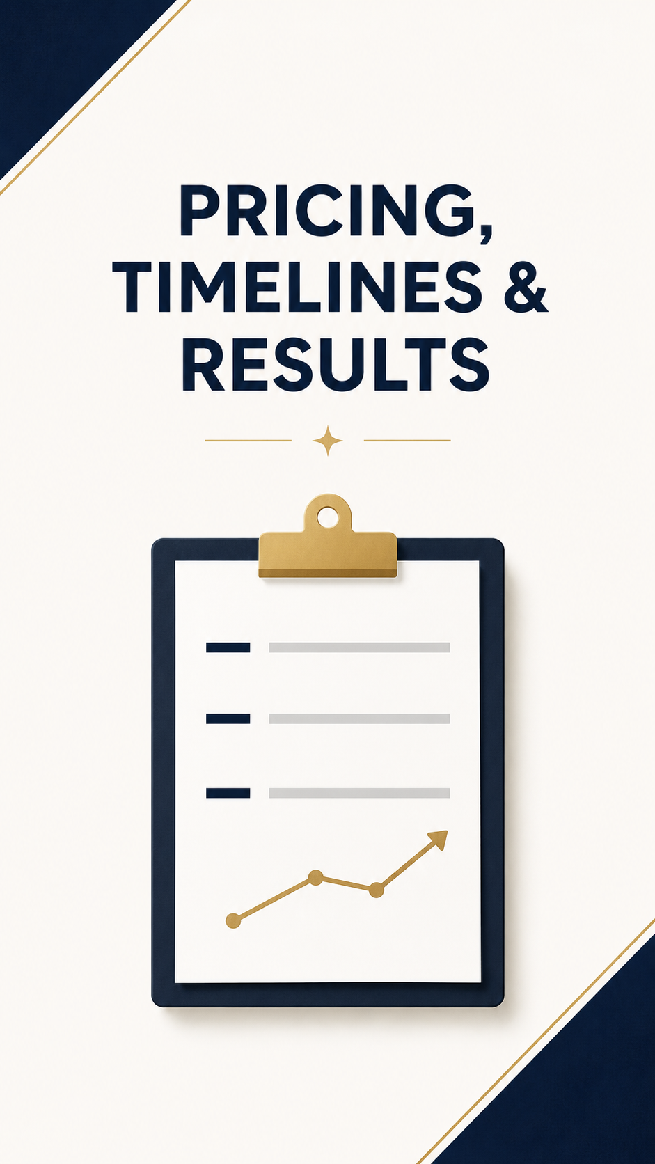 Pricing, timelines and results